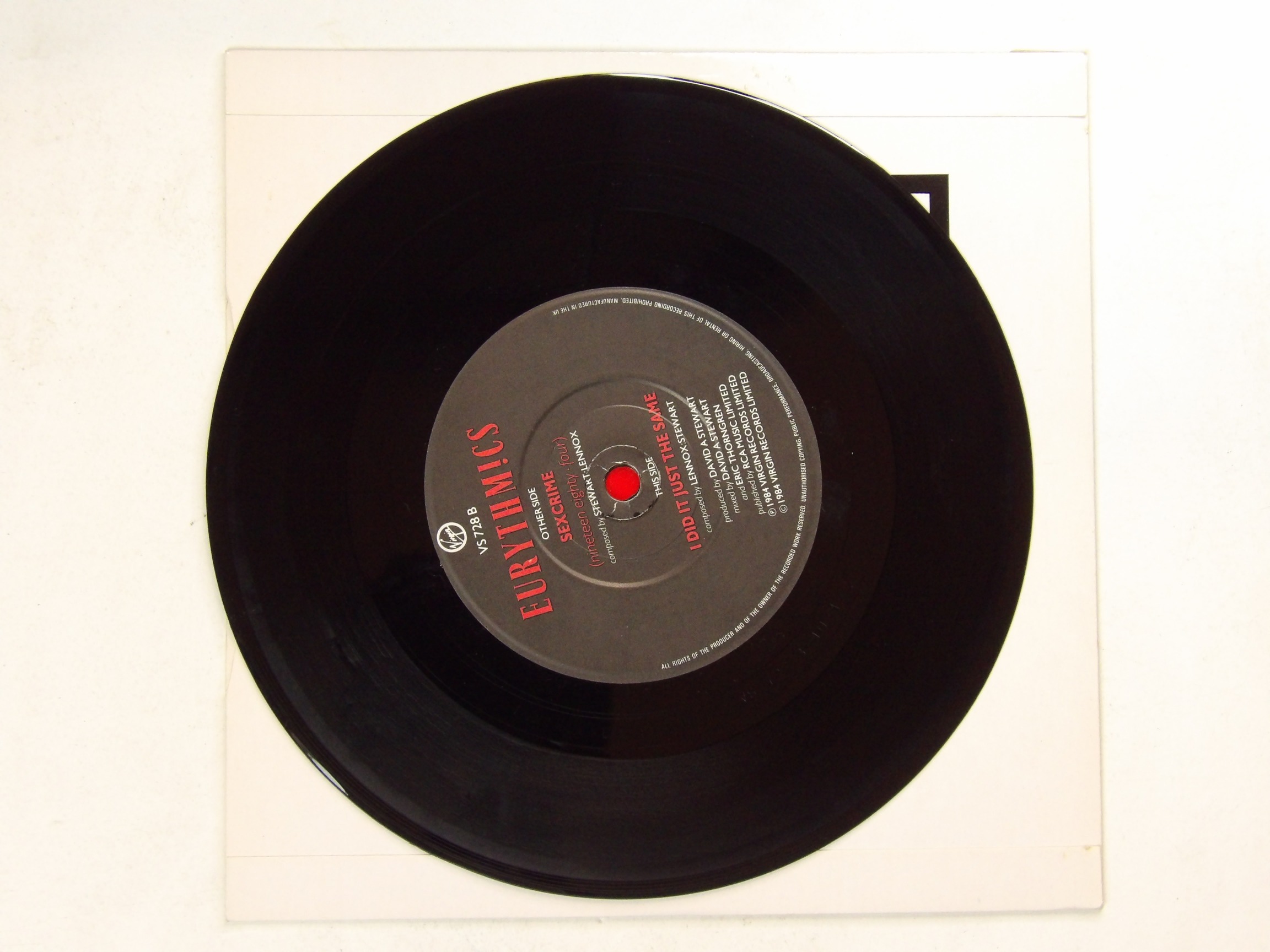 Eurythmics: 3 X EX+ 7″ (Sweet Dreams/Sexcrime/Who's that girl) - Image 8