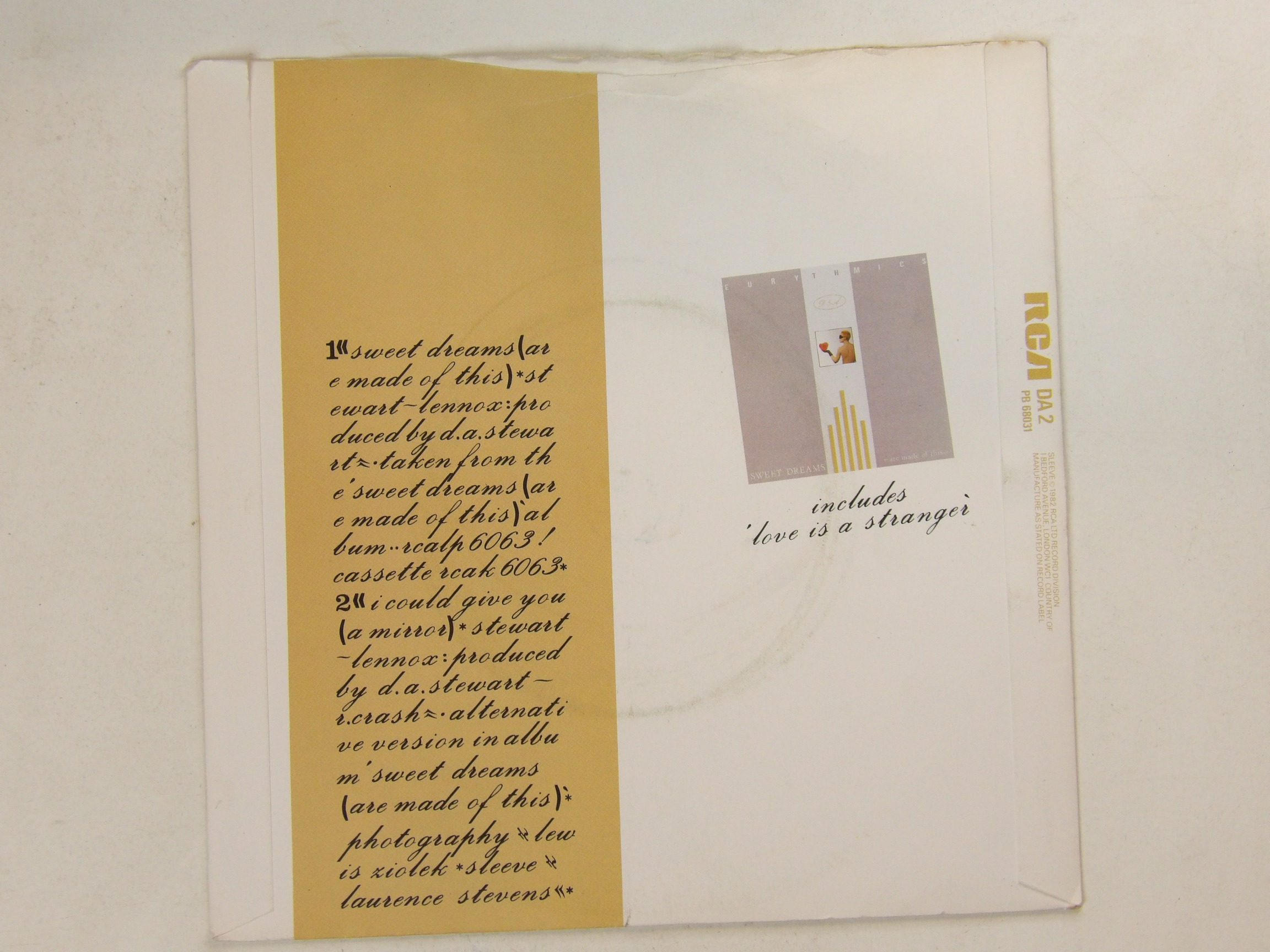 Eurythmics: 3 X EX+ 7″ (Sweet Dreams/Sexcrime/Who's that girl) - Image 5