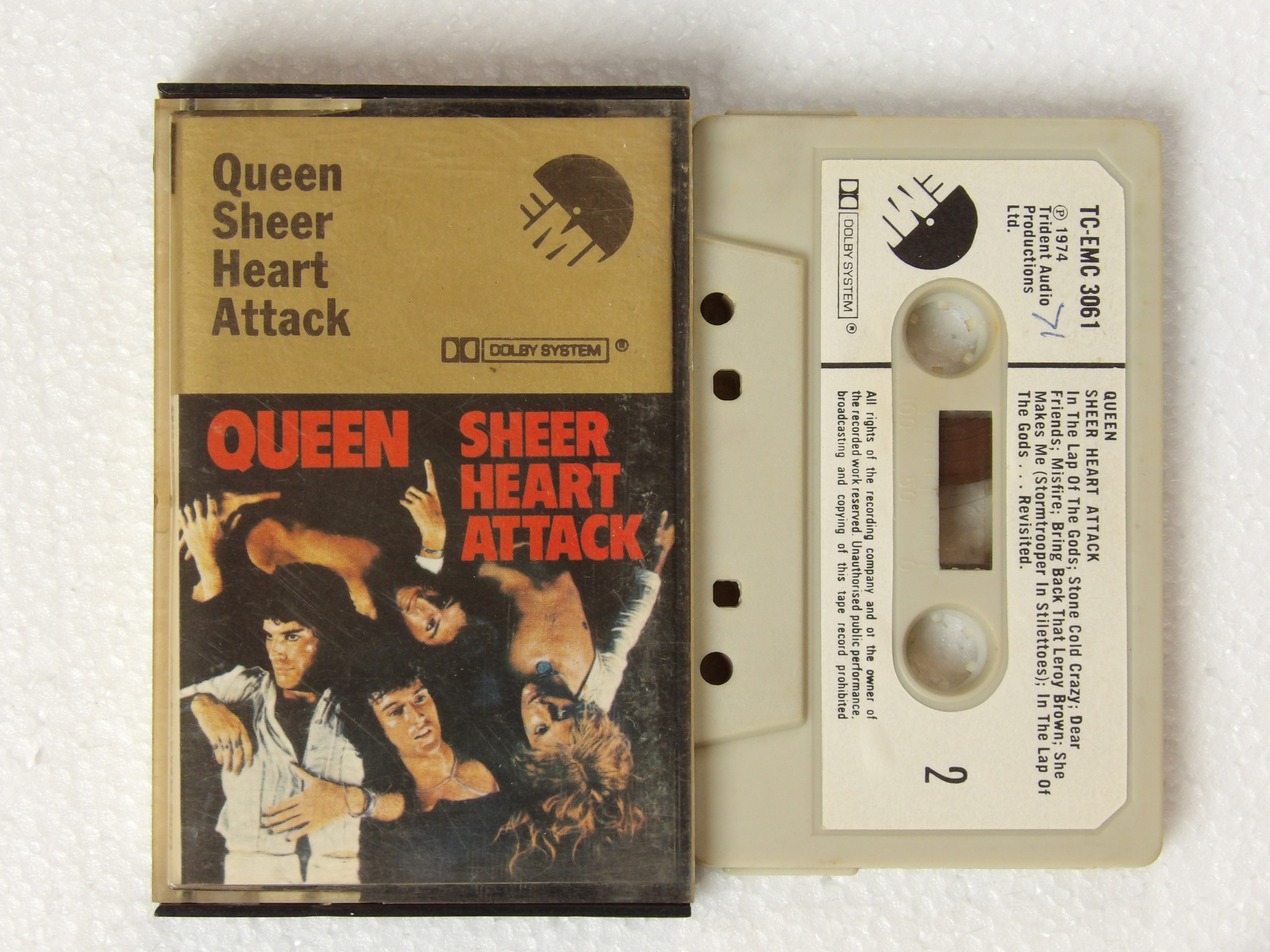 Queen: Sheer Heart Attack 1974 Paper Label Cassette