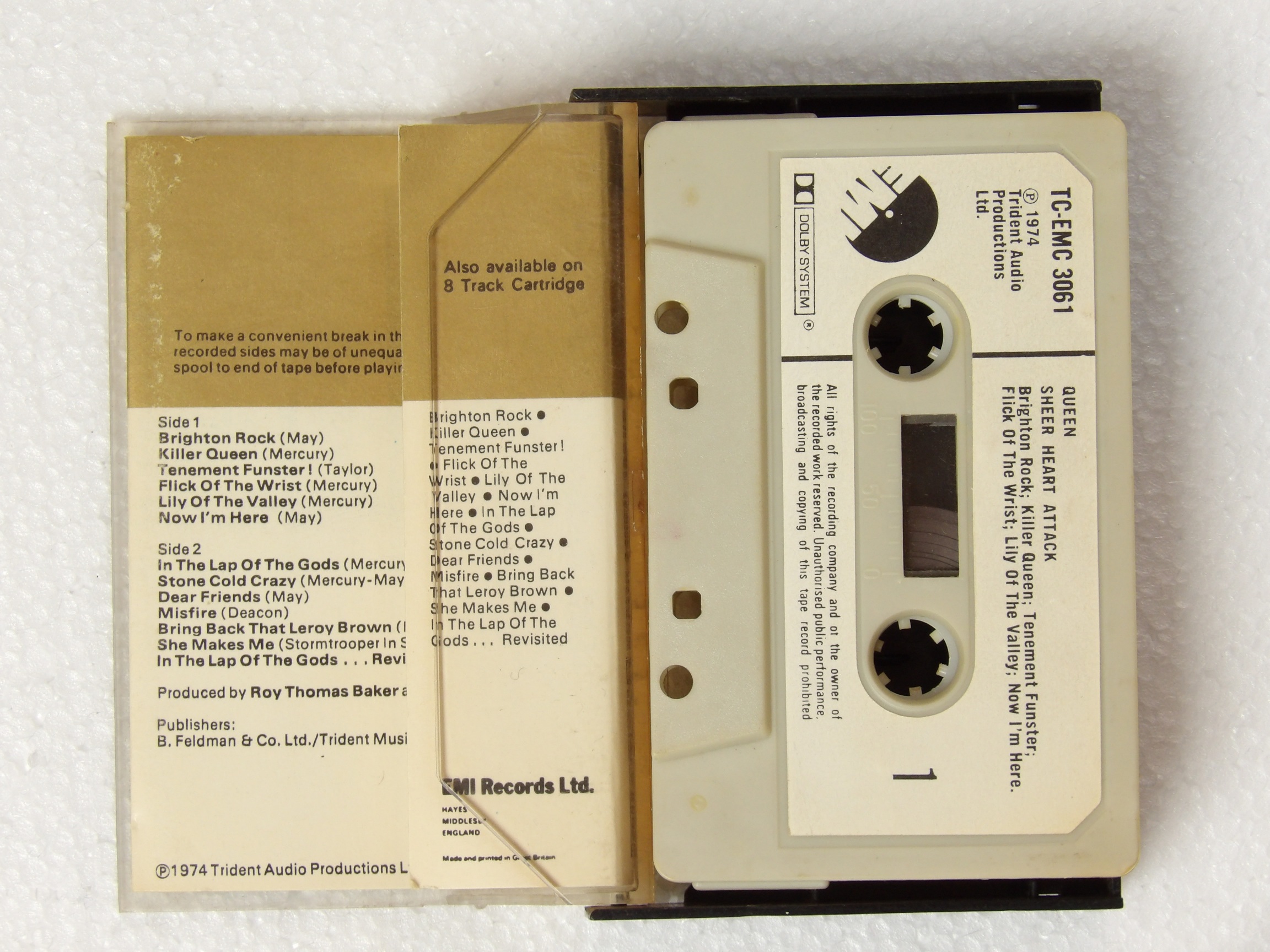 Queen: Sheer Heart Attack 1974 Paper Label Cassette - Image 3