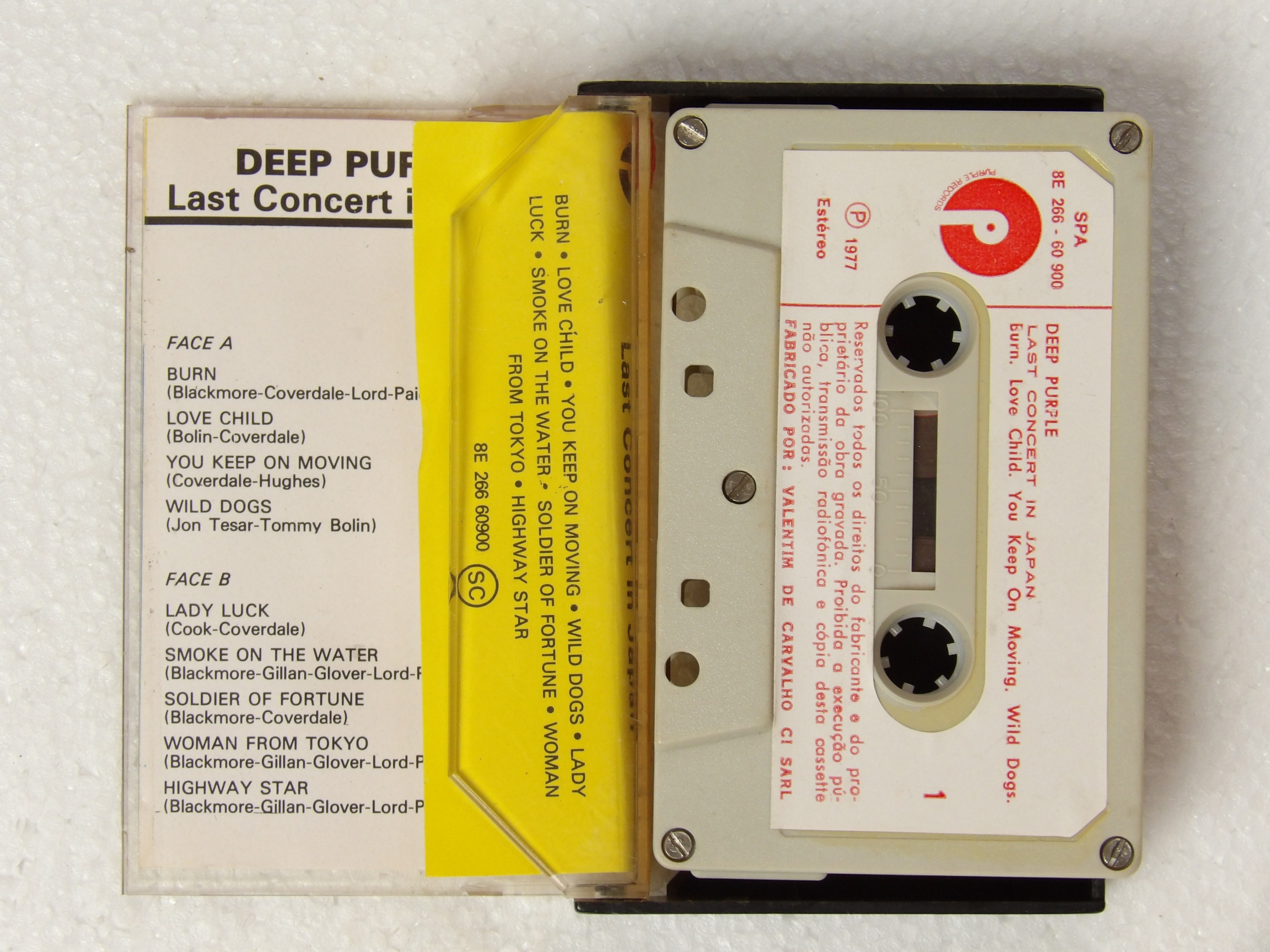 Deep Purple: Last Concert In Japan 1977 Portuguese Paper Label Cassette - Image 2