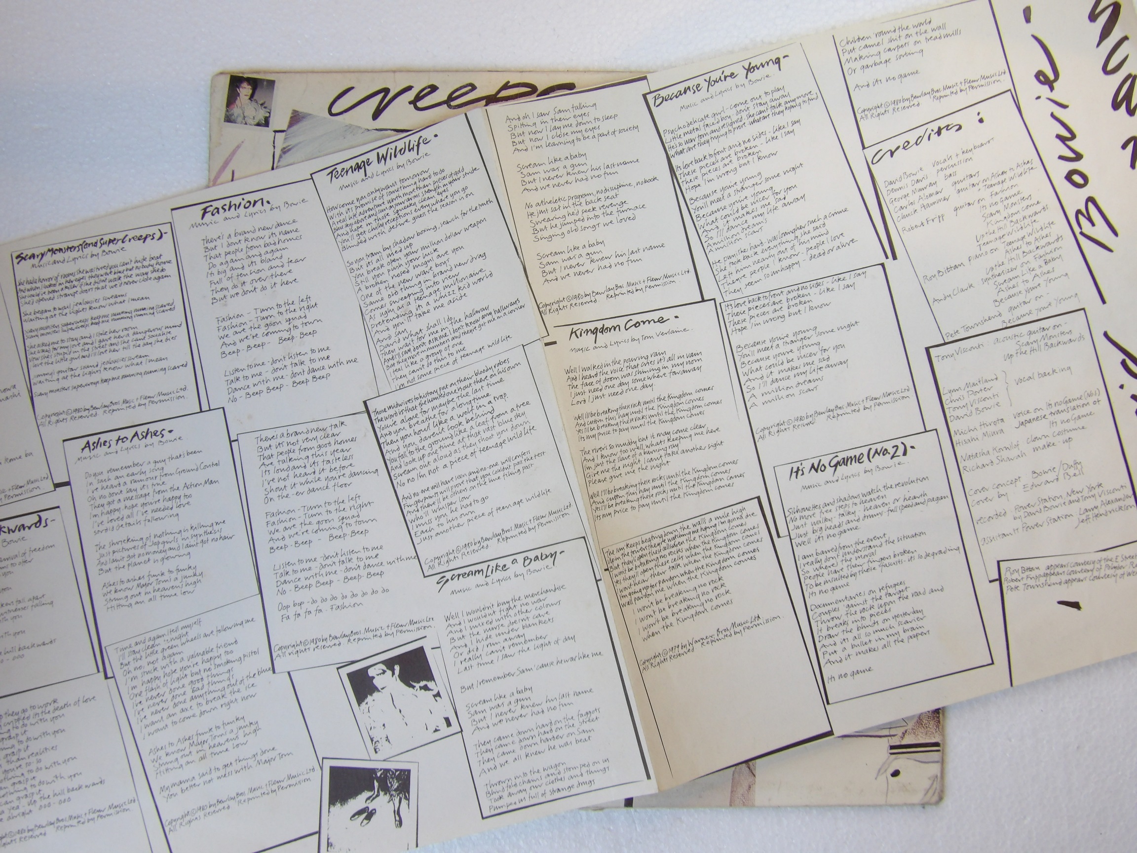 David Bowie: Scary Monsters & Super Creeps 1980 A4/B4 EX LP - Image 4