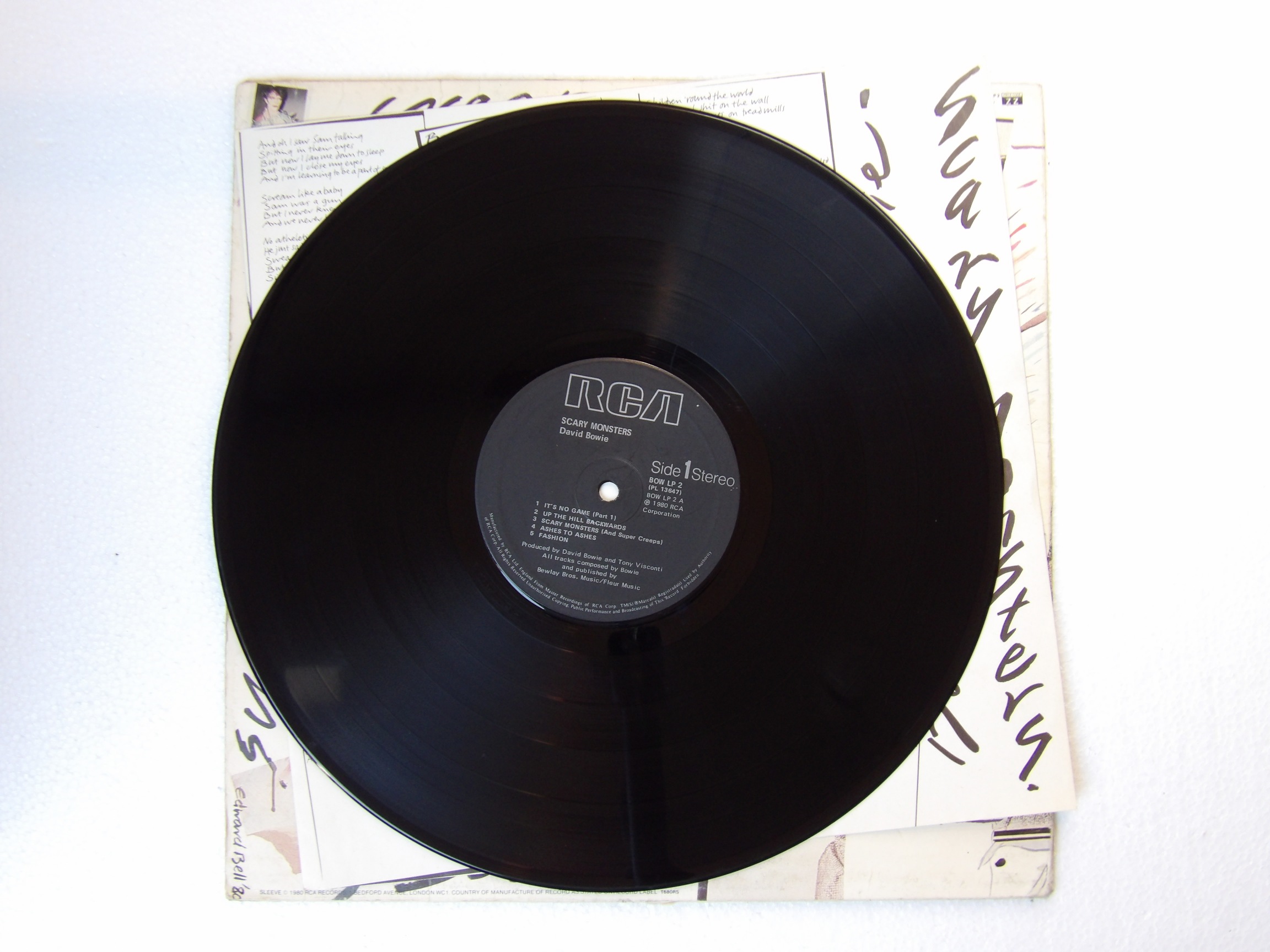 David Bowie: Scary Monsters & Super Creeps 1980 A4/B4 EX LP - Image 3