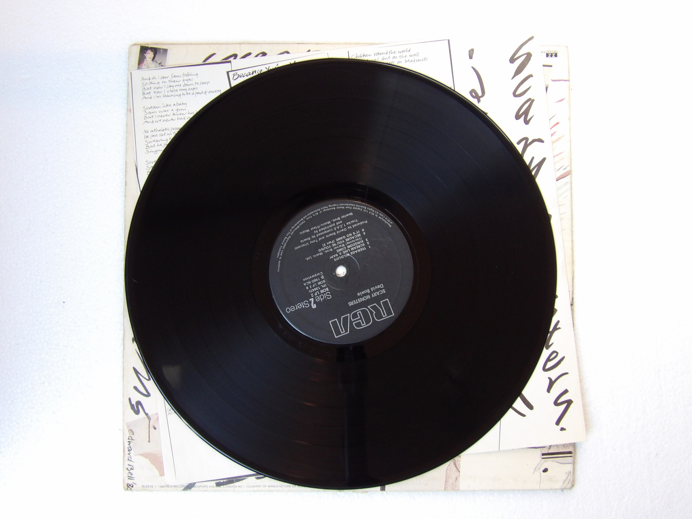 David Bowie: Scary Monsters & Super Creeps 1980 A4/B4 EX LP - Image 2