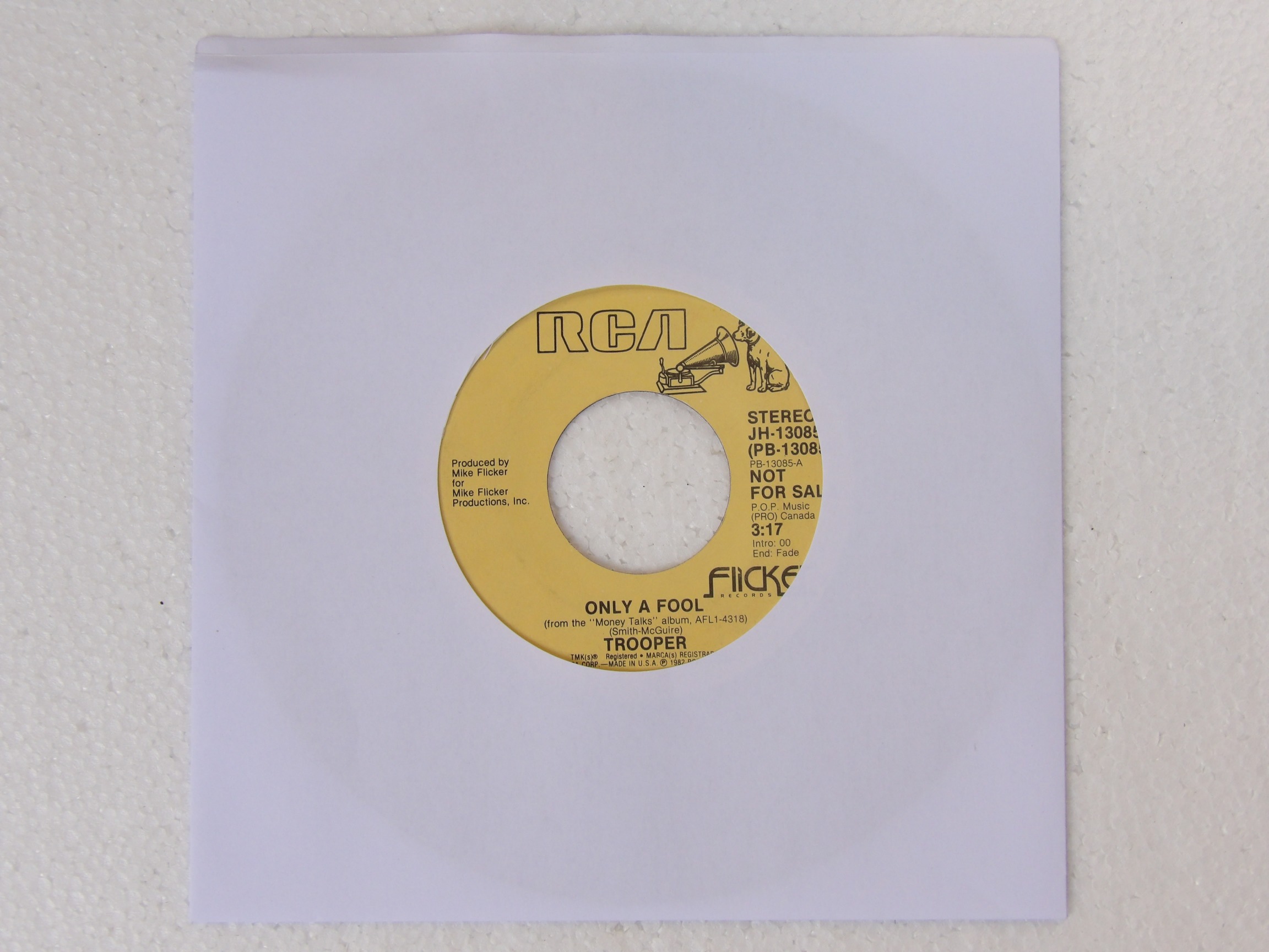 Trooper: Only A Fool 1982 Near Mint U.S Promo 7″