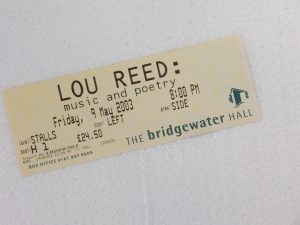 Lou Reed: Bridgwater Hall, Manchester  9/5/03 Original Ticket
