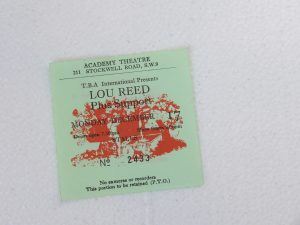 Lou Reed: Academy Theatre, London  17/12/1984 Original Ticket