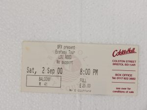 Lou Reed: Colston Hall, Bristol  2/9/2000  Original Ticket