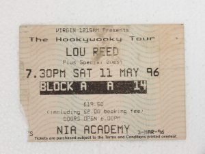 Lou Reed:  NIA Academy, Birmingham  11/5/96 Original Ticket