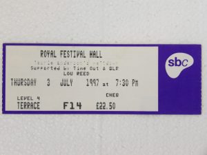 Lou Reed: Royal Festival Hall, London  3/7/97 Original Ticket
