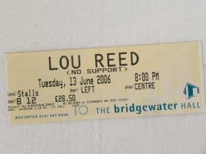 Lou Reed: Bridgwater Hall, Manchester  13/6/06  Original Ticket