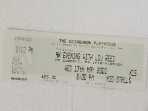 Lou Reed:  Edinburgh Playhouse  17/5/2000  Original Ticket