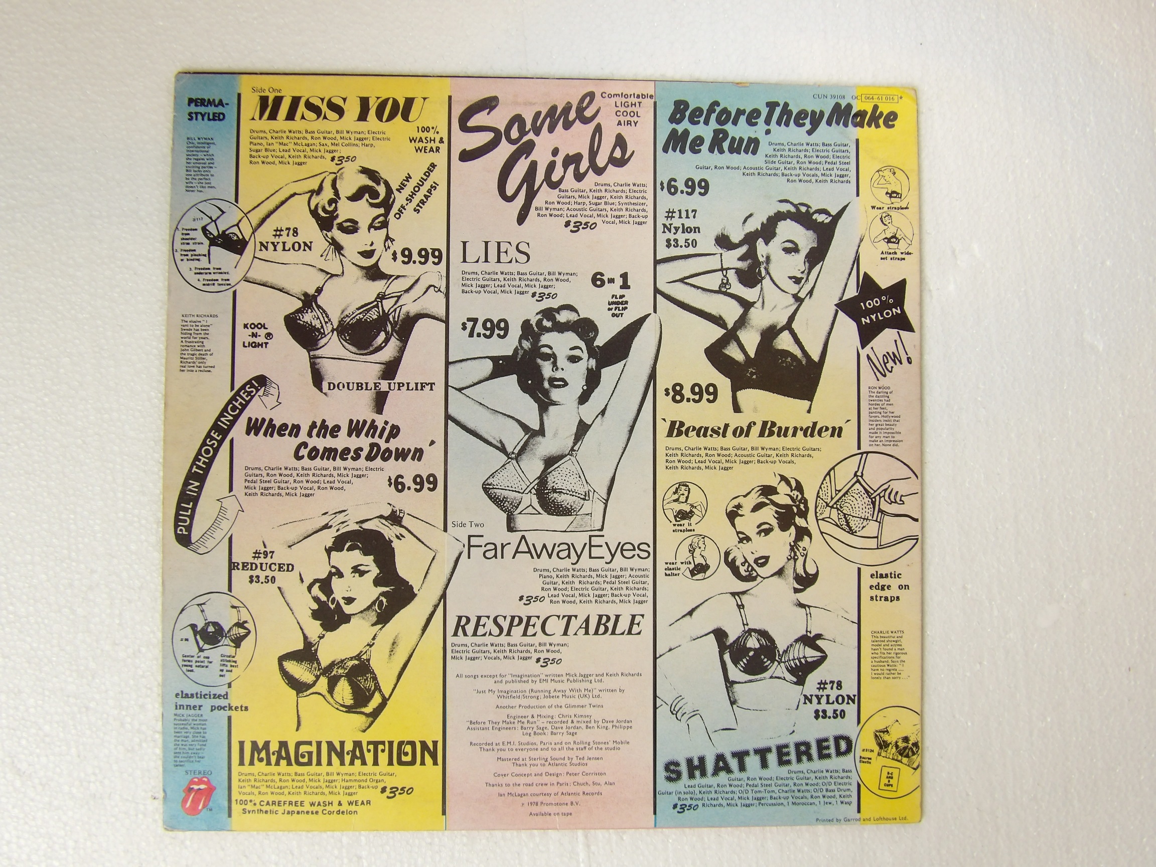Rolling Stones: Some Girls 1978 UK A3/B3 Uncensored LP