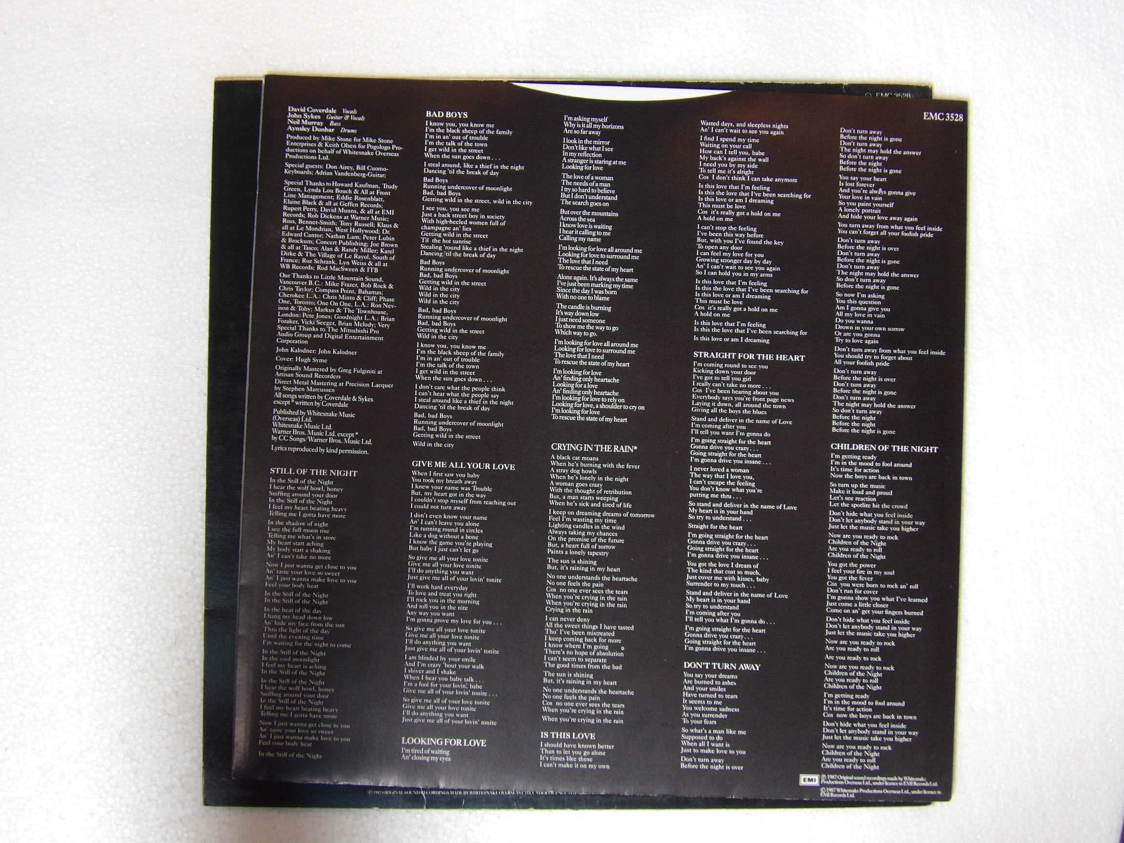 Whitesnake: 1987 UK First Press A3/B1 EX LP - Image 4