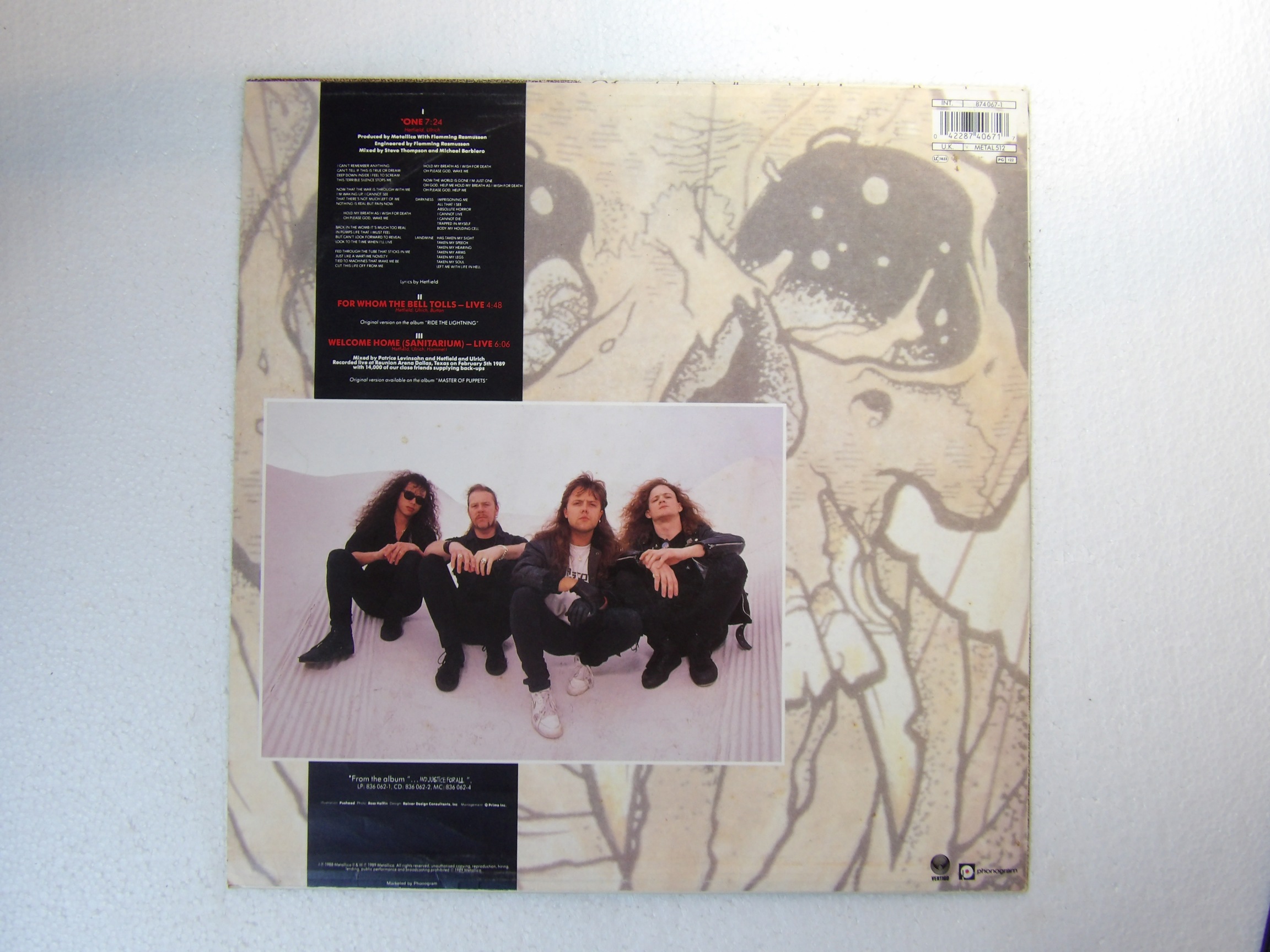 Metallica: One 1989 UK EX+ 12" - Image 4