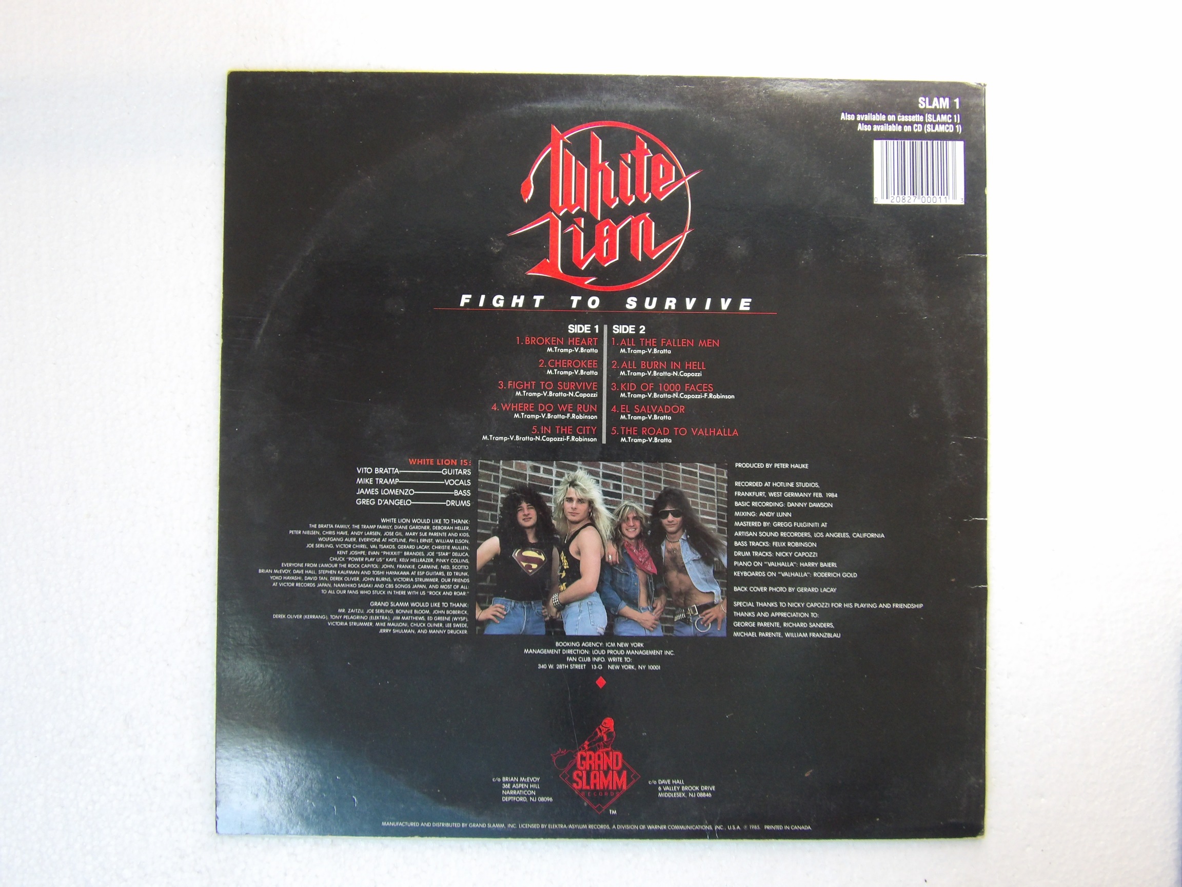 White Lion: Fight To Survive EX 1987 U.S Grand Slamm LP - Image 4
