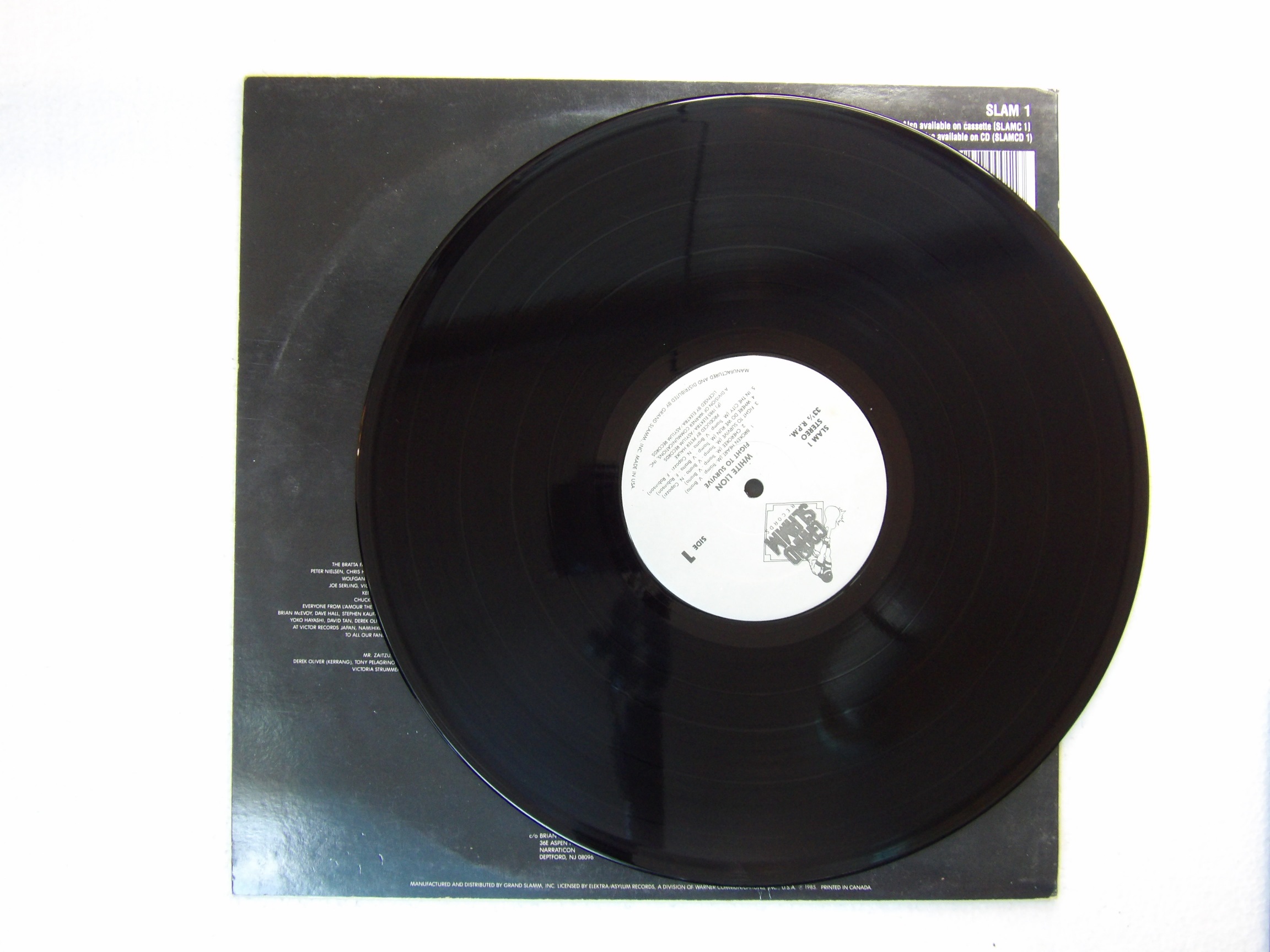 White Lion: Fight To Survive EX 1987 U.S Grand Slamm LP - Image 2