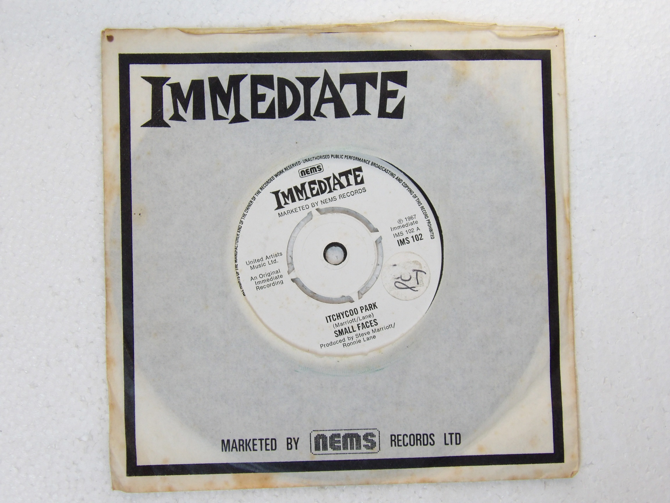 Small Faces:   Itchycoo Park 1975  7″