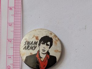 Sham 69: Sham Army Red, Black & White  Vintage 70s/80s Badge/Button