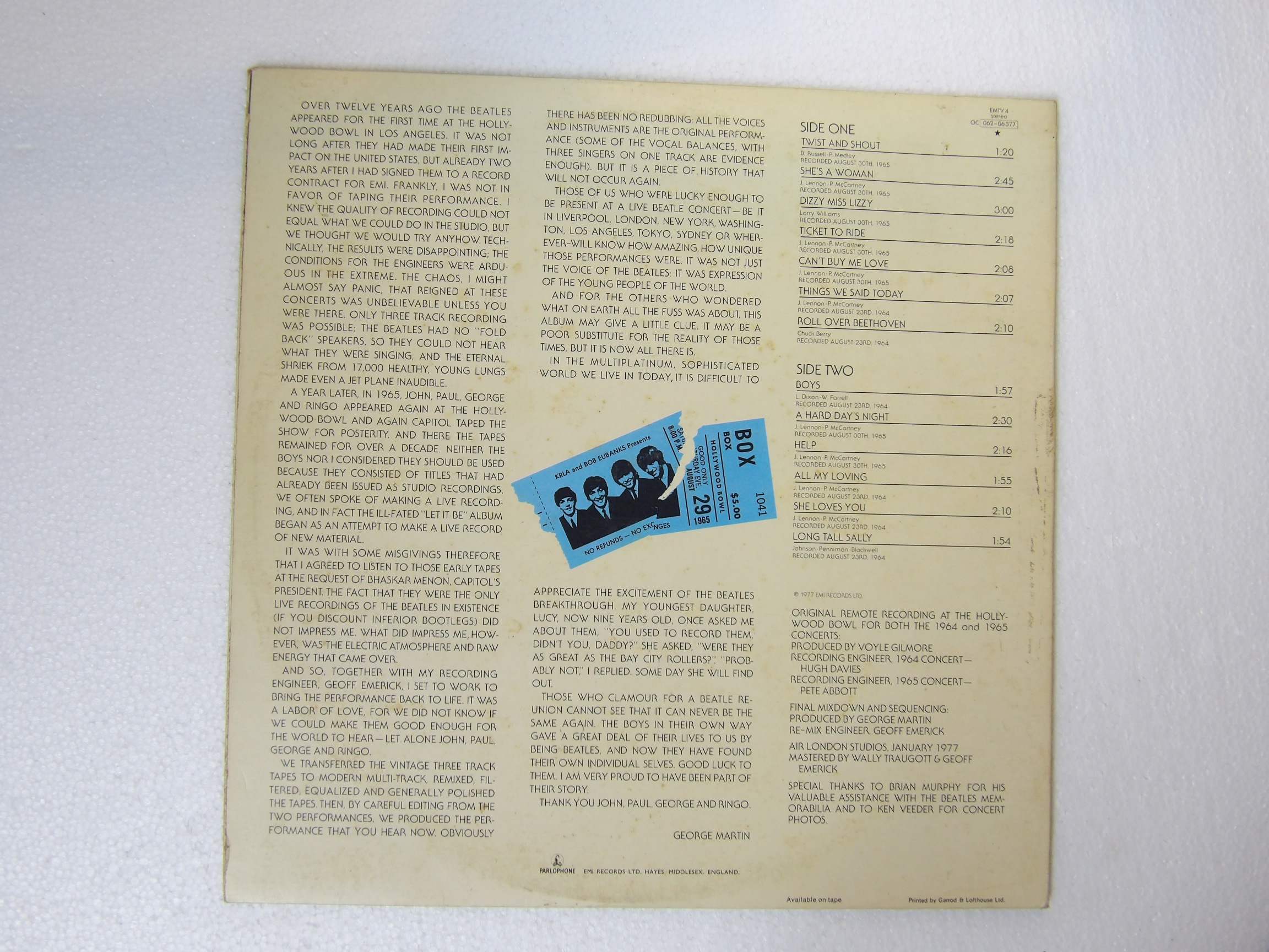 The Beatles: At The Hollywood Bowl UK 1/1 1st Pressing EX LP - Image 8