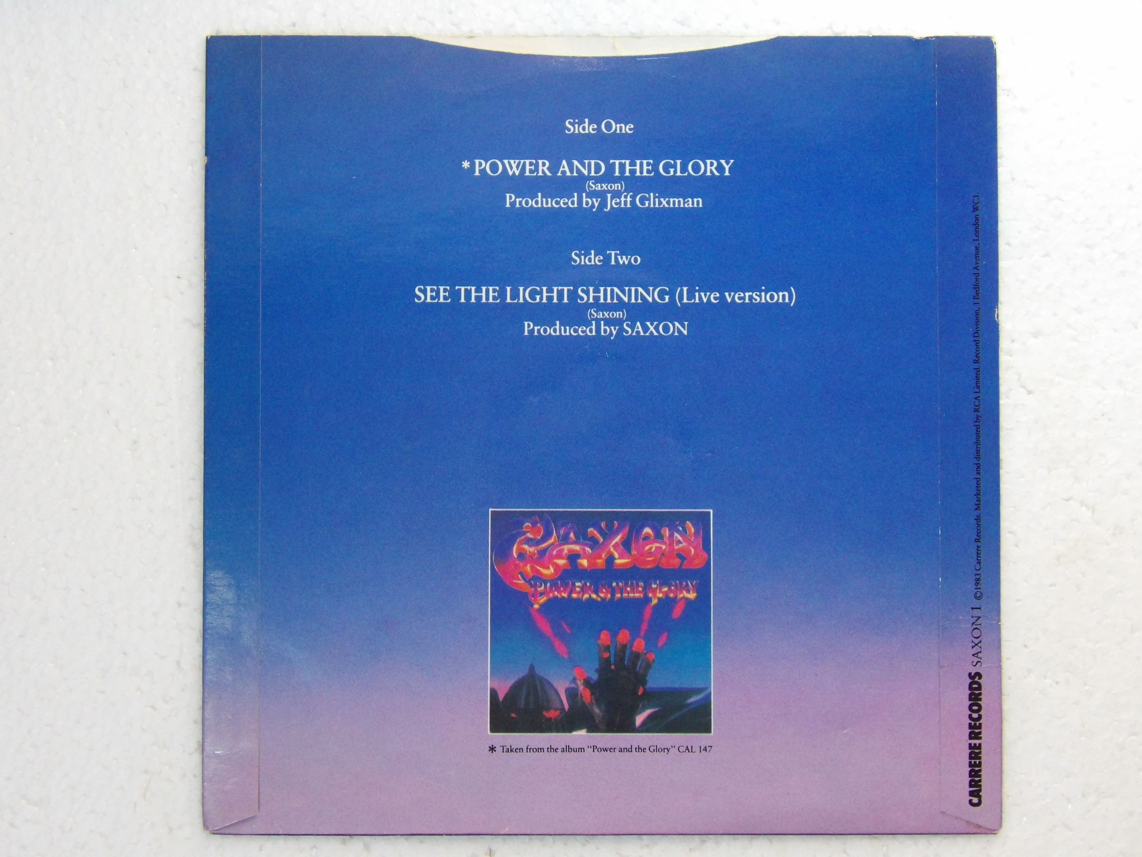Saxon: Power & The Glory 1983 EX+ 7" - Image 4