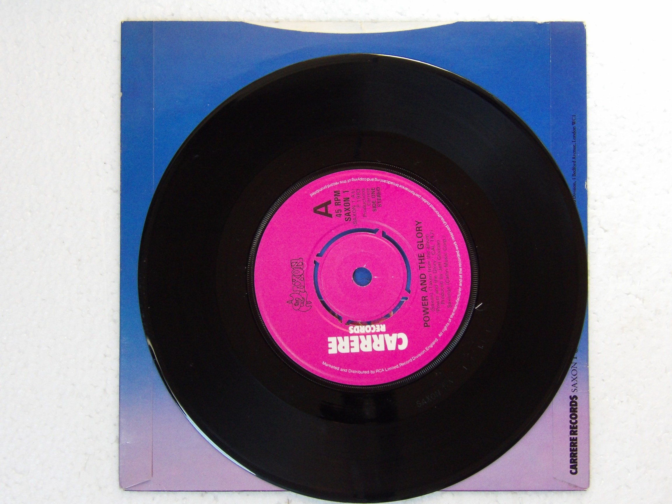 Saxon: Power & The Glory 1983 EX+ 7" - Image 3