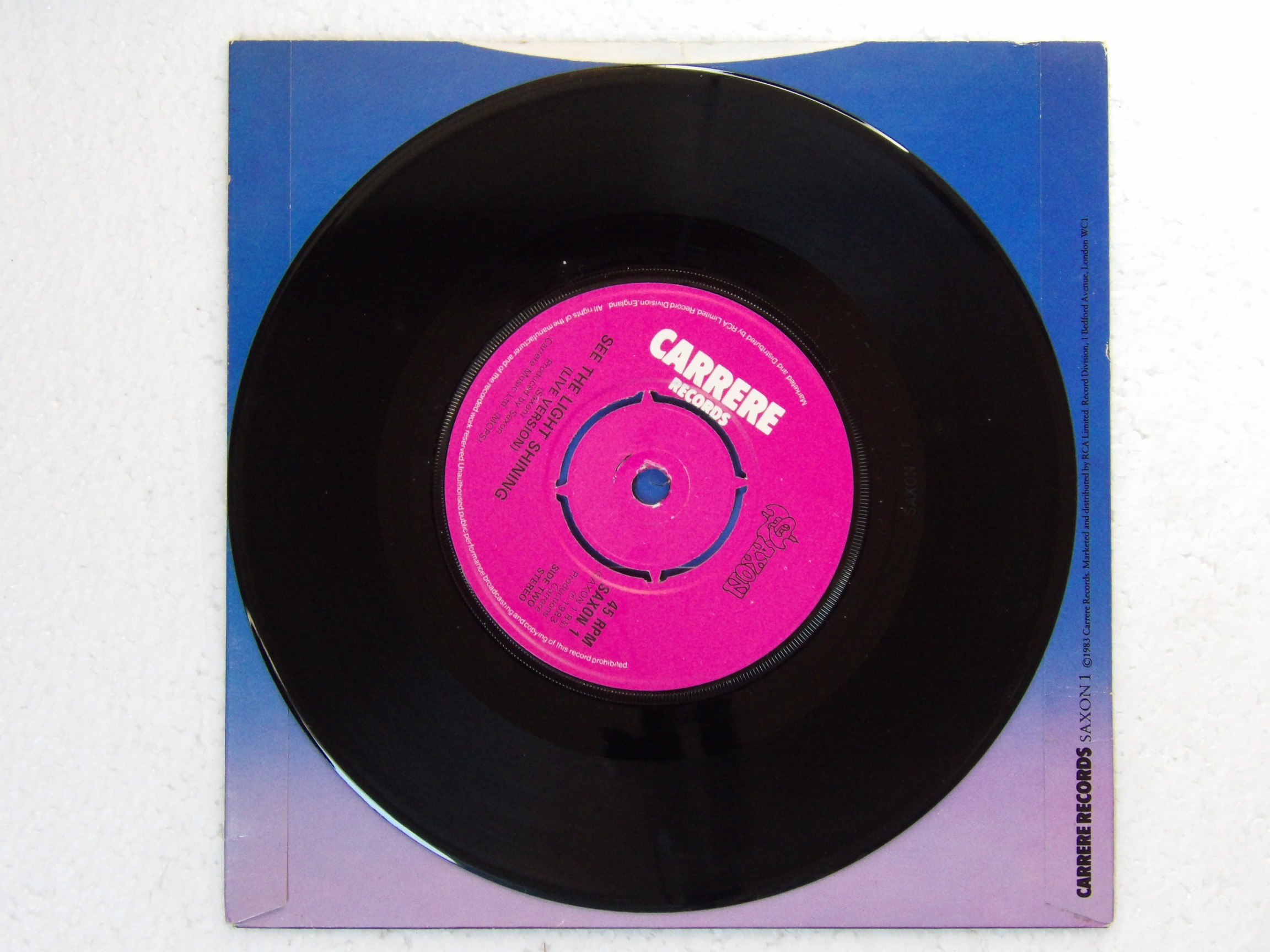 Saxon: Power & The Glory 1983 EX+ 7" - Image 2
