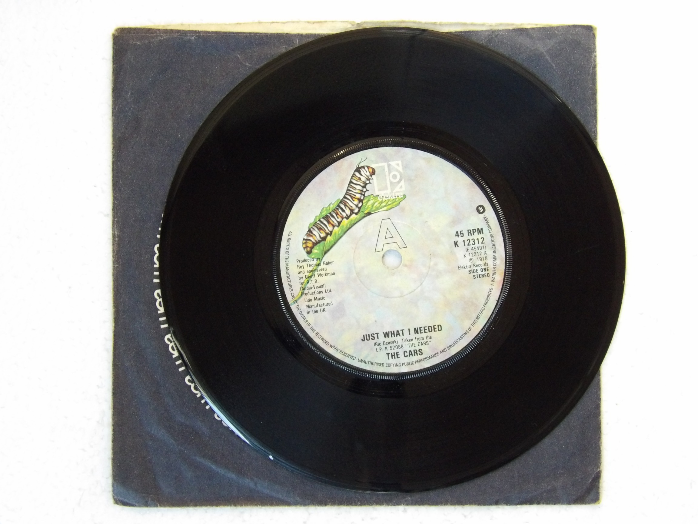 The Cars: Just What I Needed 1978 UK 7" - Image 3