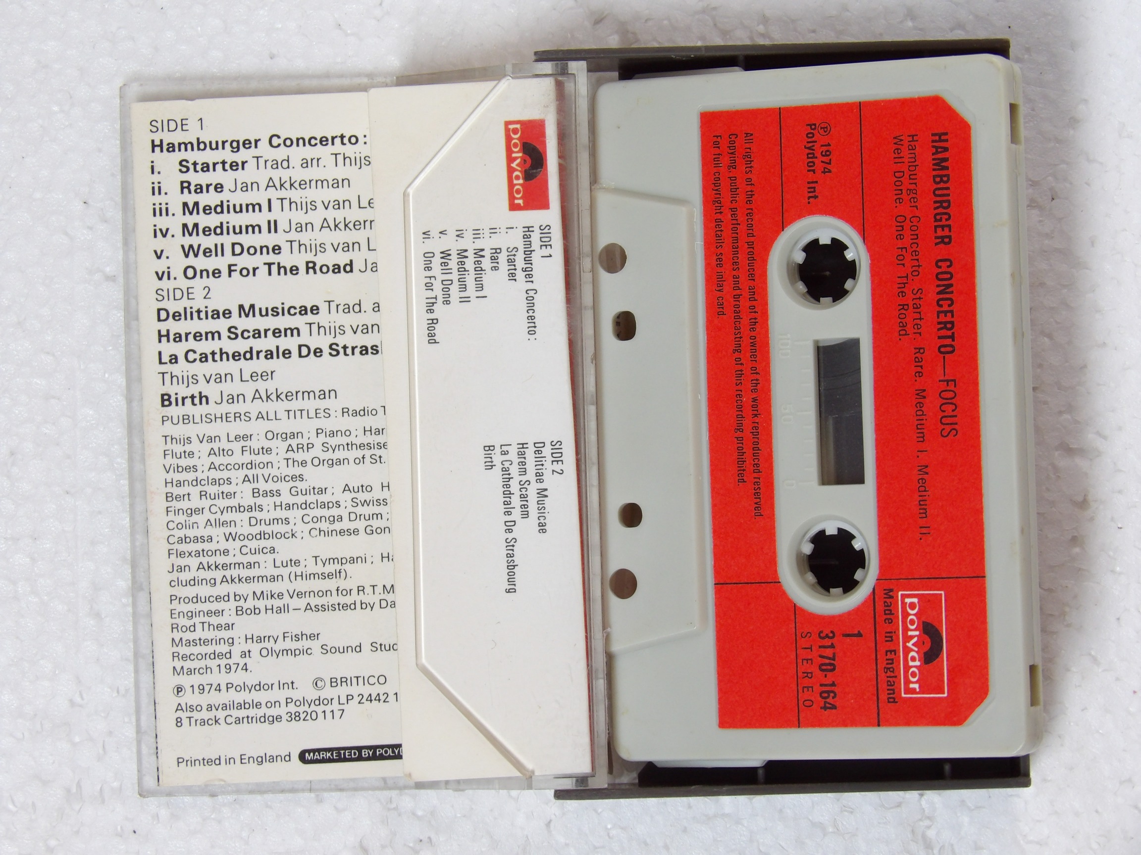 Focus: Hamburger Concerto 1974 UK Paper Label Cassette - Image 2