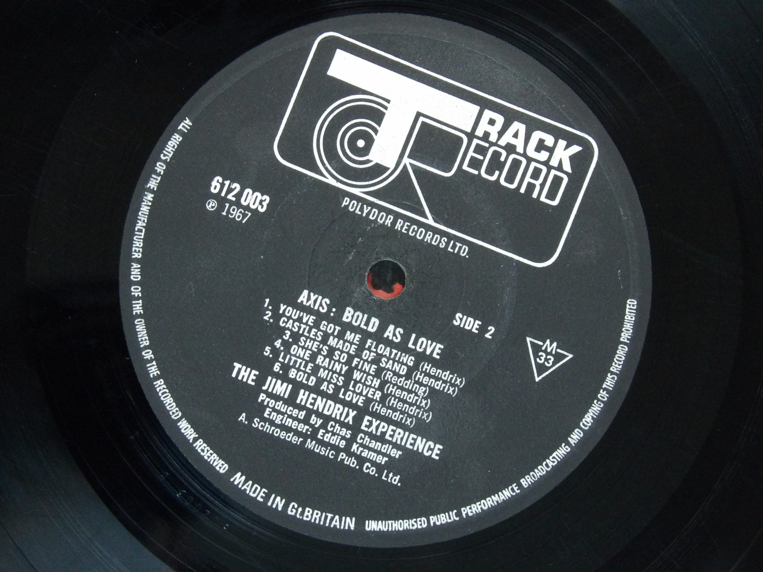 Jimi Hendrix: Axis Bold As Love 1967 First A1/B1 LP Mono + Insert - Image 2