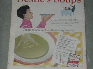Nestle's Soup  1953  Vintage   14" X 12"  (Approx)  Original   UK   Advert