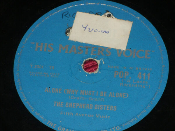 Shepherd Sisters: Congratulations to someone / Alone 10" 78 HMV POP. 411 - Image 3